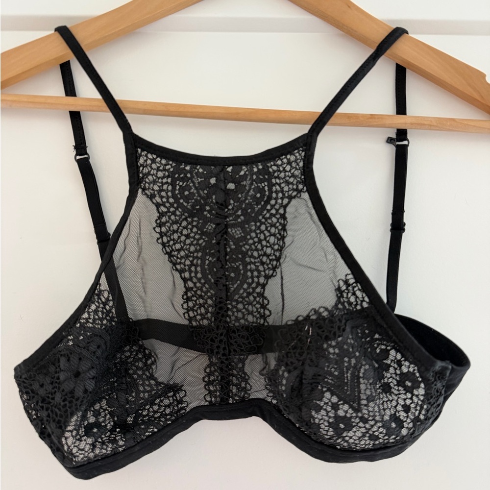 Victoria's Secret Black Lace Mesh Bralette